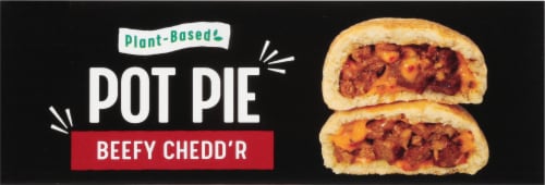 Alpha Foods Beefy Cheddar Plant-Based Pot Pie Frozen Meal Perspective: top