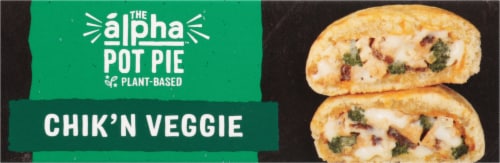 Alpha Foods Chik'n Veggie Pot Pie Frozen Meal Perspective: top