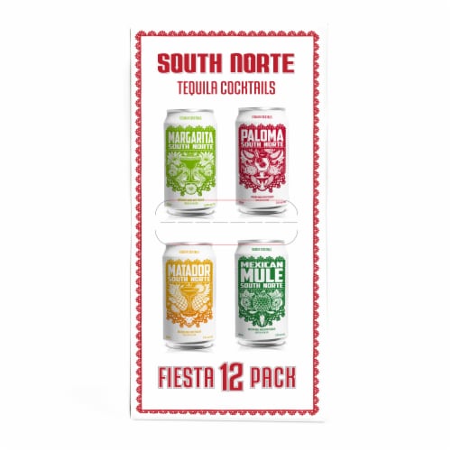 South Norte Premium Tequila Cocktails Feista Variety Pack Perspective: top