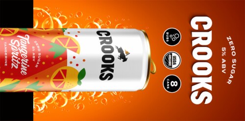 Crooks Tangerine Fizz Bubbles Canned Cocktails Perspective: top