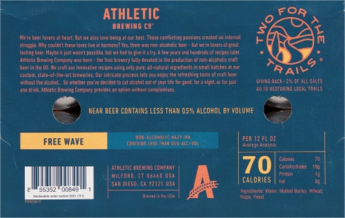 Athletic Brewing Co Non-Alcoholic Free Wave Hazy I.P.A. 6-Pack Perspective: top