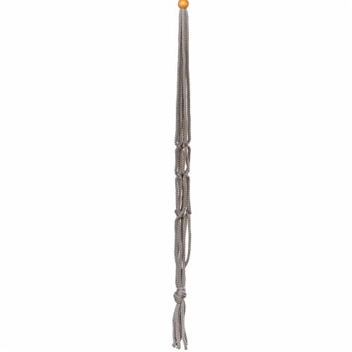 Primitive Planters Gray Macramé Plant Hanger Perspective: top