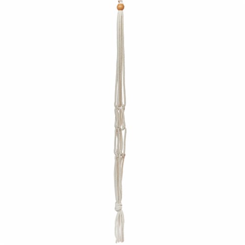 Primitive Planters ntique White Macramé Plant Hanger Perspective: top