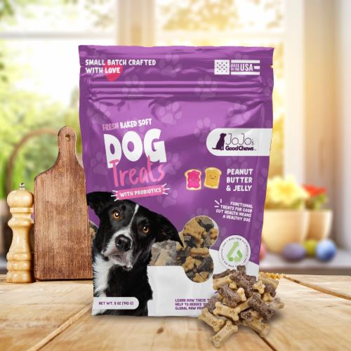 JoJo Modern Pets Good Chews Peanut Butter and Jelly Soft Chew Dog Treats 2 pack Jay C Food Stores