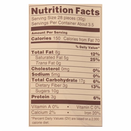Lebby® Gluten Free Dark Chocolate Chickpea Snacks Perspective: top
