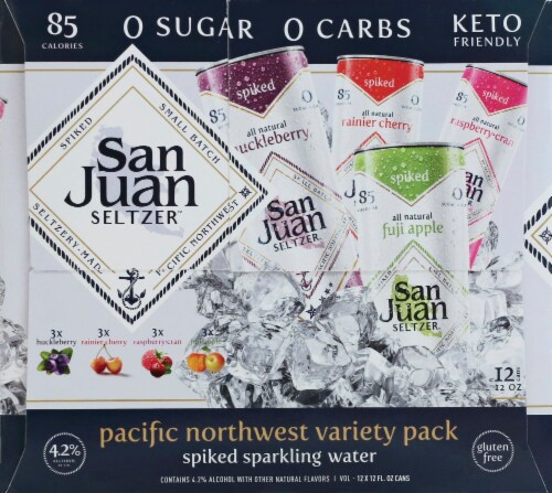 San Juan Pacific Northwest Spiked Seltzer Variety Pack Perspective: top