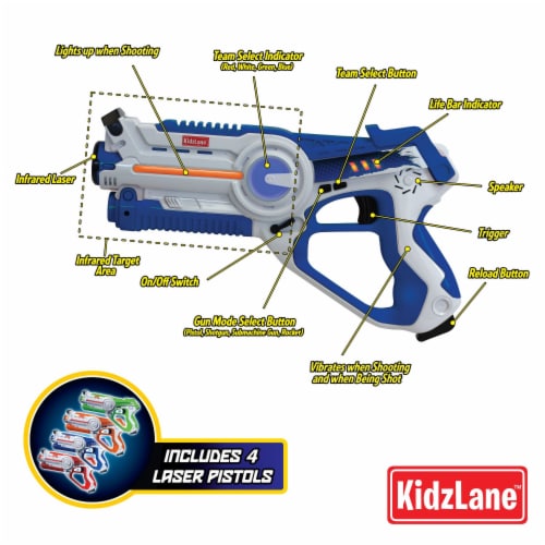 Kidzlane Laser Tag Set of 4: Indoor/Outdoor Play for Kids/Teens 8-12 Perspective: top
