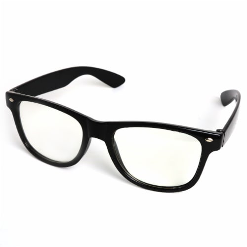 Skeleteen Retro Nerd Costume Glasses Oversized Black Hipster Eyeglasses With Clear Lenses 1 1 pair Harris Teeter