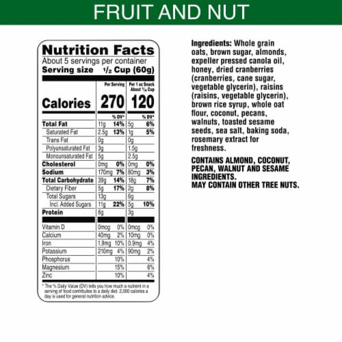 Bear Naked Fruit and Nut Medley Granola Cereal Perspective: top