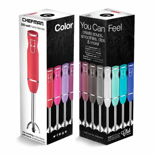 Chefman 300 Watt 2 Speed Immersion Blender - Red/Silver, 1 ct - Ralphs