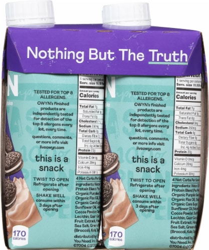 OWYN™ Cookies & Creamless™ Plant-Based Protein Shakes Perspective: top