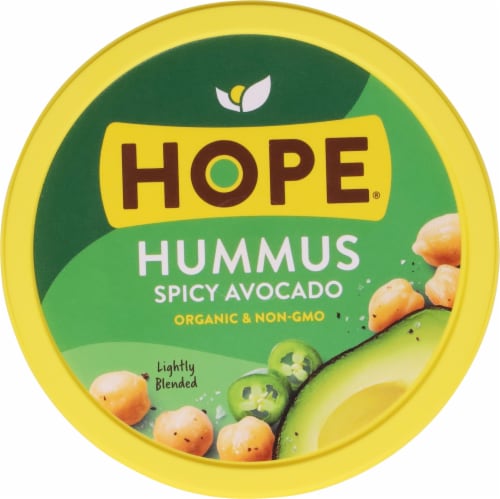 Hope Foods Organic Spicy Avocado Hummus 8 oz Perspective: top