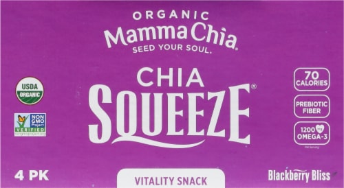 Mamma Chia® Organic Chia Squeeze Blackberry Bliss Vitality Snacks Perspective: top