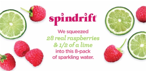 Spindrift® Raspberry Lime Flavored Sparkling Water Cans Perspective: top
