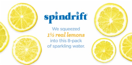 Spindrift® Lemon Flavored Sparkling Water Cans Perspective: top