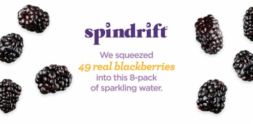 Spindrift® Blackberry Flavored Sparkling Water Cans Perspective: top