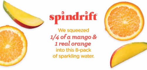 Spindrift® Mango Orange Flavored Sparkling Water Cans Perspective: top