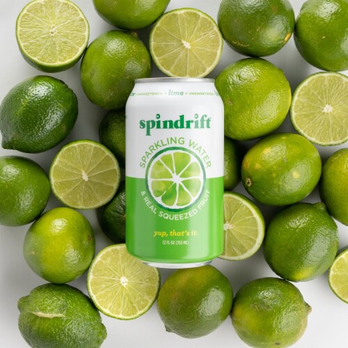 Spindrift® Lime Flavored Sparkling Water Cans Perspective: top
