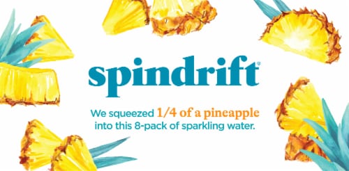 Spindrift® Pineapple Sparkling Water Cans Perspective: top