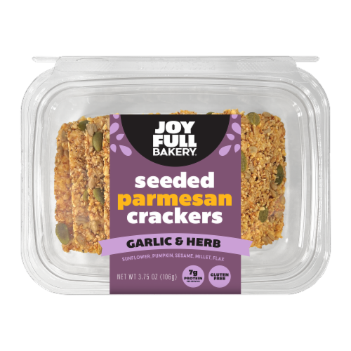 Joyfull Bakery® Seeded Parmesan Garlic & Herb Crackers Perspective: top