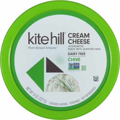 Kite Hill Almond Milk Chive Cream Cheese Style Spread Perspective: top