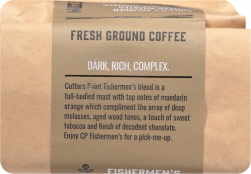 Cutters Point Coffee Co. Fishermen's Blend Dark Roast Ground Coffee Perspective: top