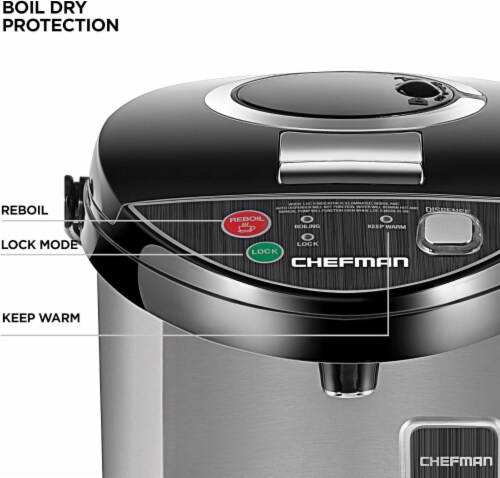 Chefman Stainless Steel Electric Hot Water Pot with Safety Lock, 5.3 L -  Harris Teeter