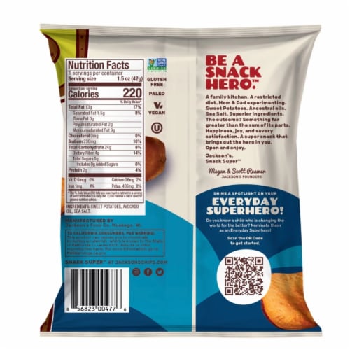 Jackson's Sweet Potato Chips, 1.5 Ounce (Pack of 18) Perspective: top