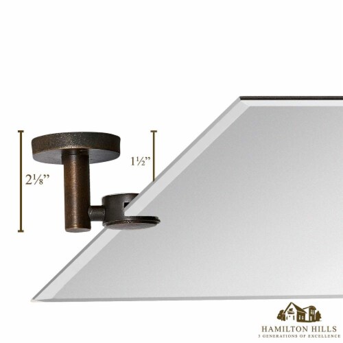 Hamilton Hills 30x40inch Bronze Pivot Mirror with Wall Brackets Perspective: top