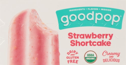 Goodpop® Organic Dairy Free Strawberry Shortcake Frozen Dessert Pops Perspective: top