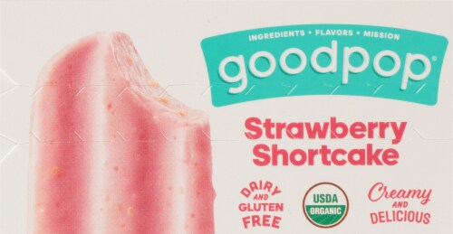 Goodpop® Organic Dairy Free Strawberry Shortcake Frozen Dessert Pops Perspective: top