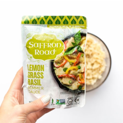 Saffron Road Lemongrass Basil Gluten-Free Simmer Sauce Perspective: top