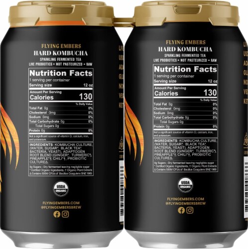 Flying Embers Pineapple Chili Hard Kombucha Perspective: top