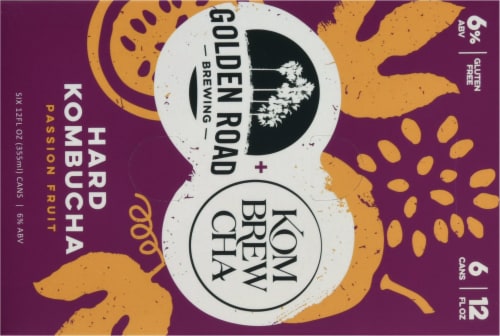 Golden Road Brewing Kombrewcha Passion Fruit Hard Kombucha Perspective: top