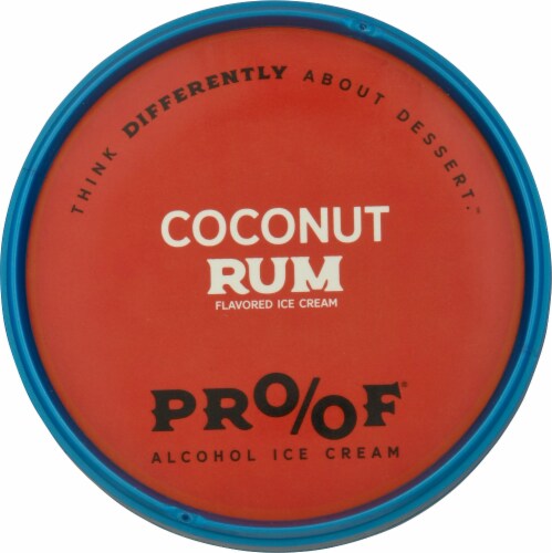 PROOF® Alcohol Ice Cream Coconut Rum Ice Cream Perspective: top