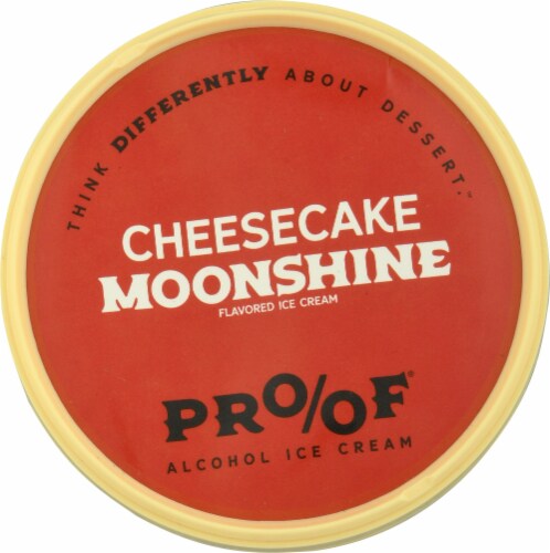 PROOF® Alcohol Ice Cream Cheesecake Moonshine Ice Cream Perspective: top