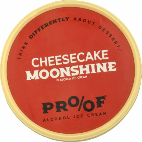 PROOF® Alcohol Ice Cream Cheesecake Moonshine Ice Cream Perspective: top