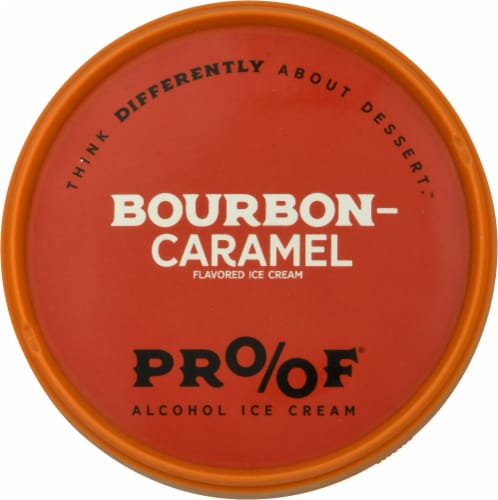 PROOF® Alcohol Ice Cream Bourbon Caramel Ice Cream Perspective: top