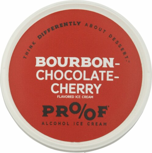 PROOF® Alcohol Ice Cream Bourbon Chocolate Cherry Ice Cream Perspective: top