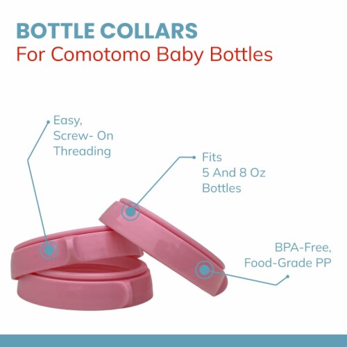 Botabee Baby Bottle Collar Rings Pink | Compatible with Comotomo Perspective: top
