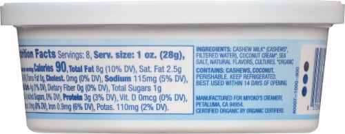 Miyoko's Creamery Classic Plain Plant Milk Cream Cheese Perspective: top