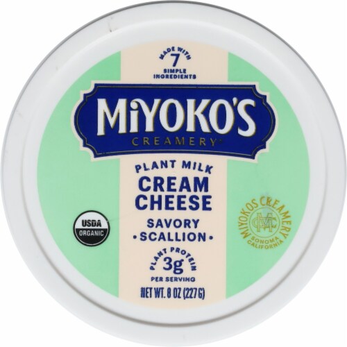Miyoko's Creamery Plant Milk Savory Scallion Cream Cheese Perspective: top