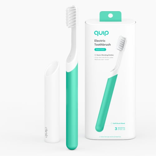quip Plastic Electric Toothbrush - Green Perspective: top