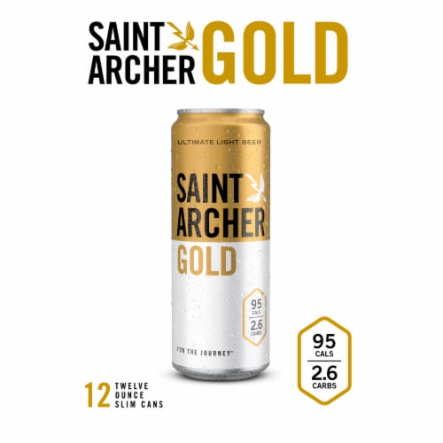 Saint Archer Gold Light Craft Lager Beer Perspective: top