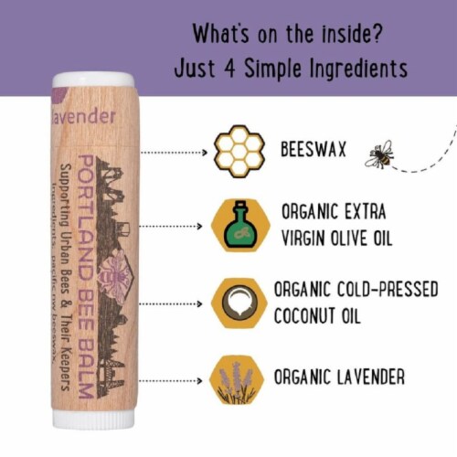 Portland Bee Balm Lavender Beeswax Based Lip Balm Perspective: top