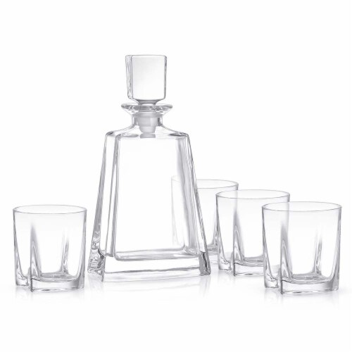 Luna Whiskey Decanter Set with 4 Glasses, Set of 5 Perspective: top