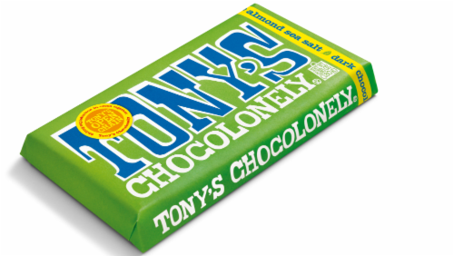 Tony's Chocolonely® Almond Sea Salt Dark Chocolate Bar Perspective: top