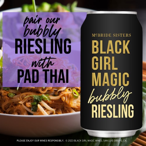 Black Girl Magic Bubbly Riesling California Sparkling Wine Can Perspective: top