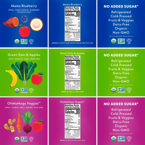 Once Upon a Farm | Organic Cold-Pressed Snack Sampler | Pack of 24 Perspective: top