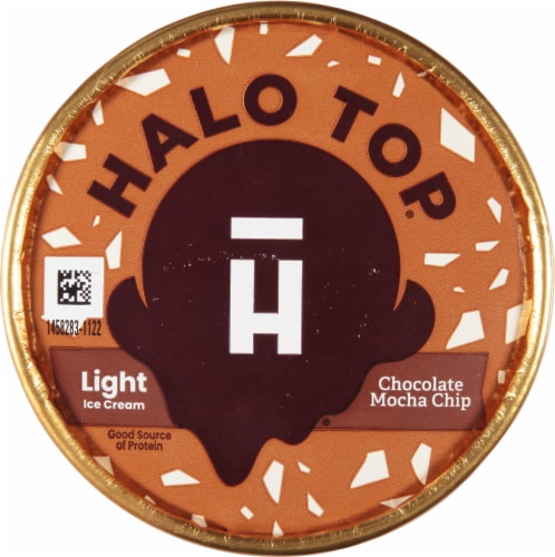 Halo Top Chocolate Mocha Chip Light Ice Cream Pint Perspective: top